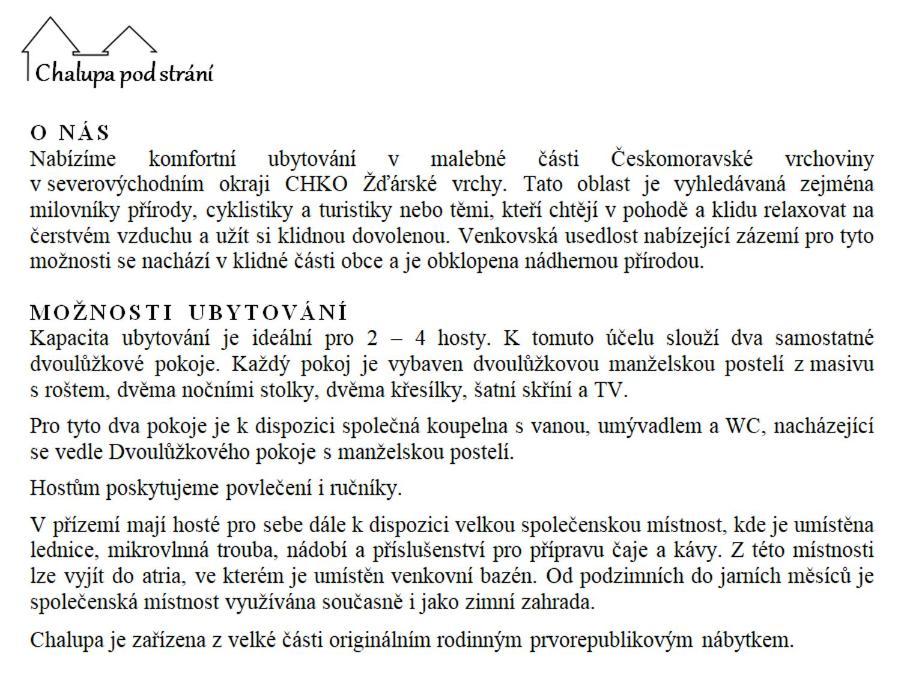 Chalupa Pod Strani Teleci Kültér fotó